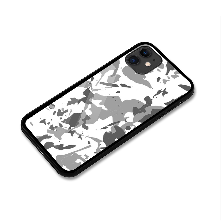 Grey Camouflage Army Glass Back Case for iPhone 11