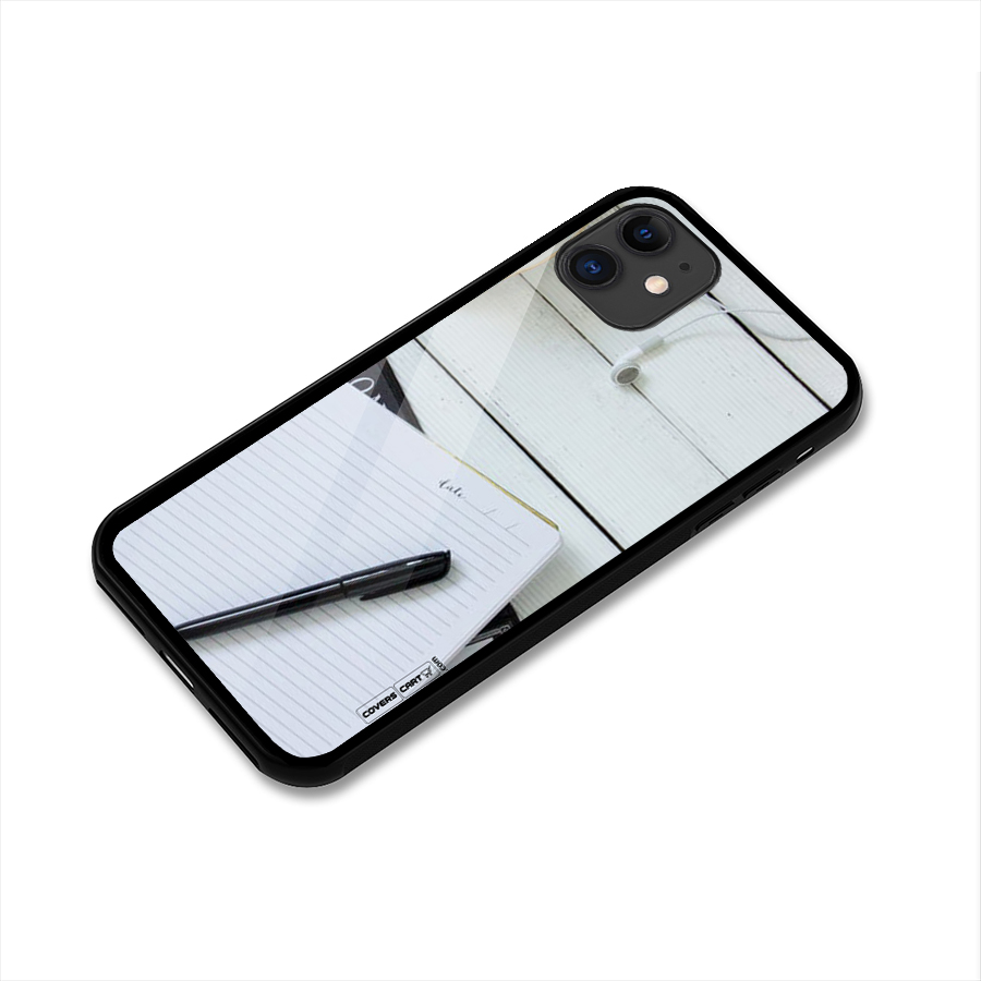 Headphones Notes Glass Back Case for iPhone 11