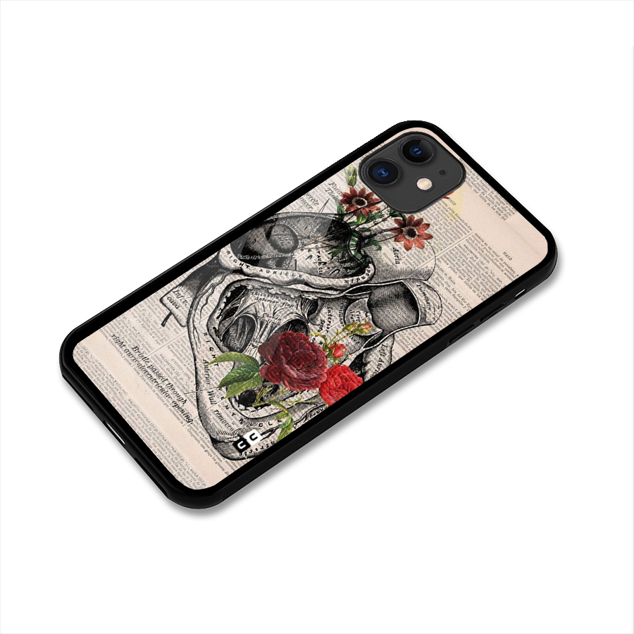 Heart Newspaper Glass Back Case for iPhone 11