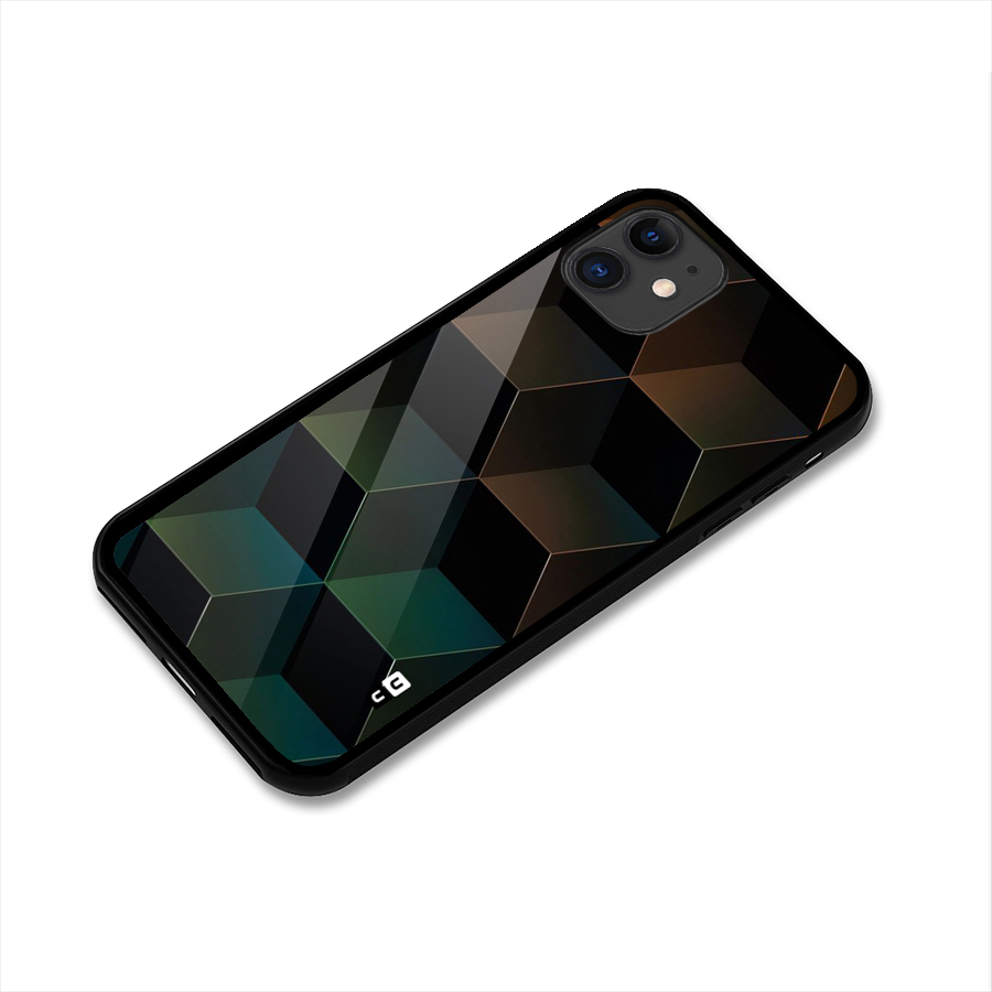 Hexagonal Design Glass Back Case for iPhone 11