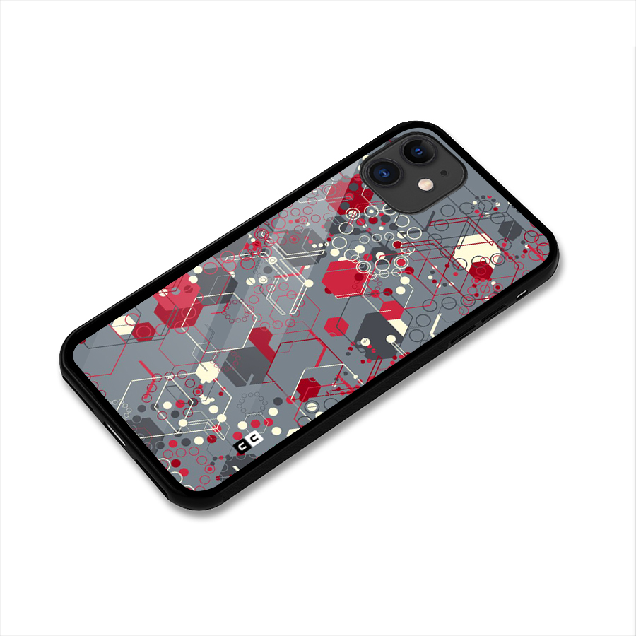 Hexagons Pattern Glass Back Case for iPhone 11