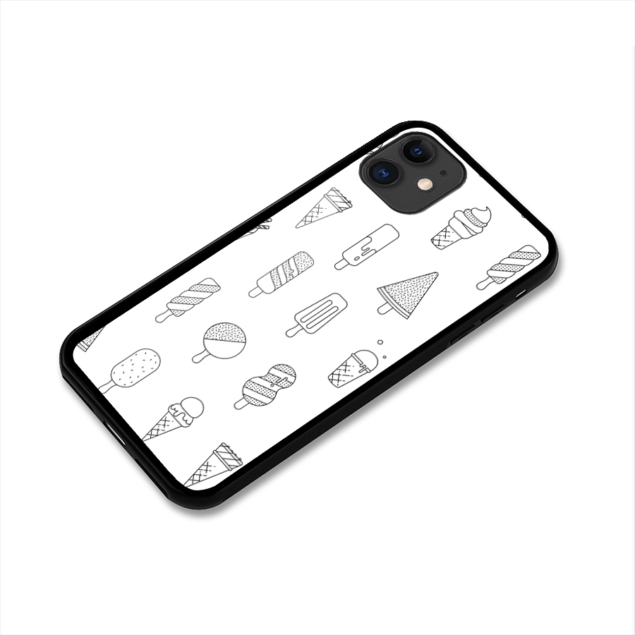 Ice Cream Lines Glass Back Case for iPhone 11
