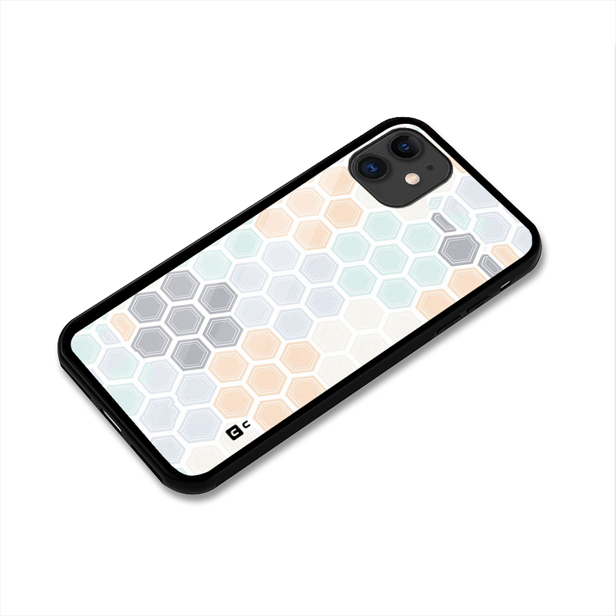 Light Hexagons Glass Back Case for iPhone 11