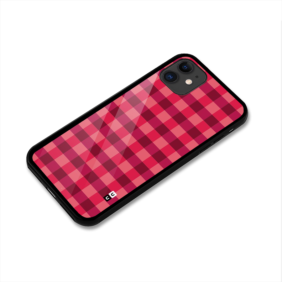Love Checks Glass Back Case for iPhone 11