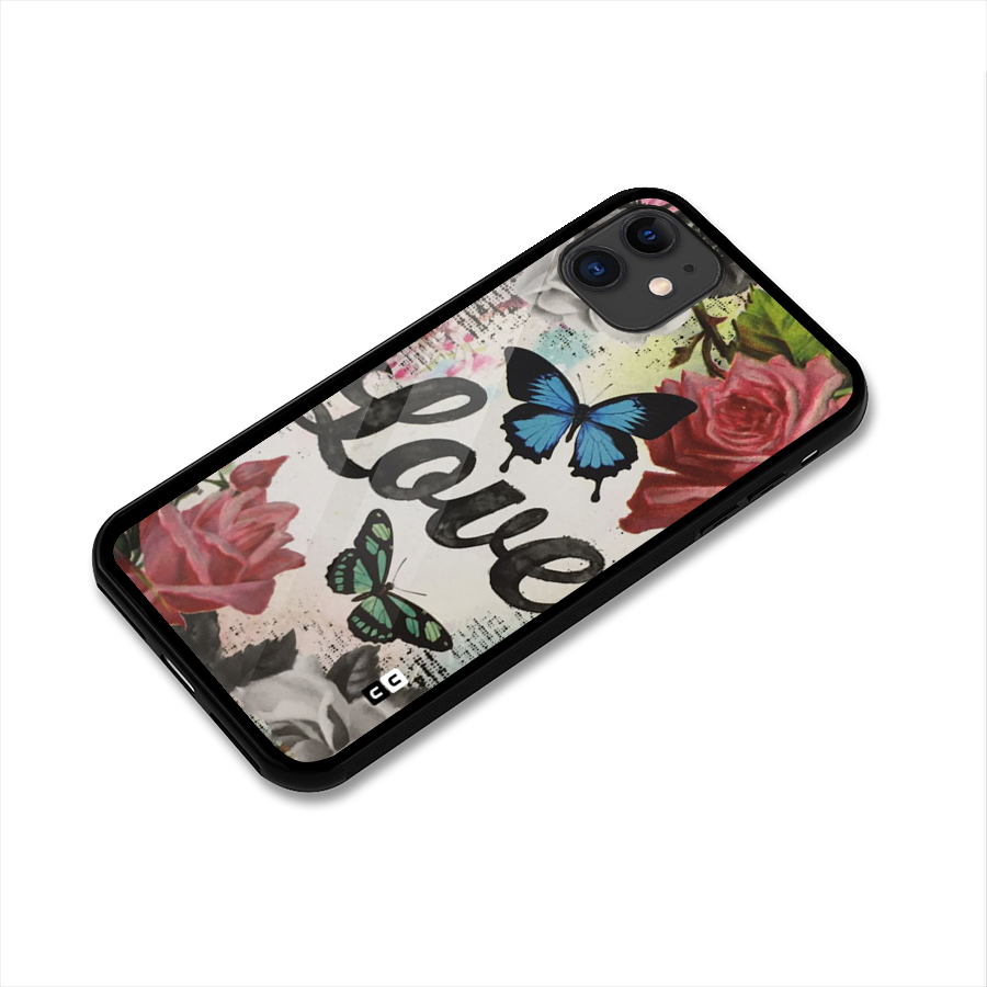 Lovely Butterfly Love Glass Back Case for iPhone 11