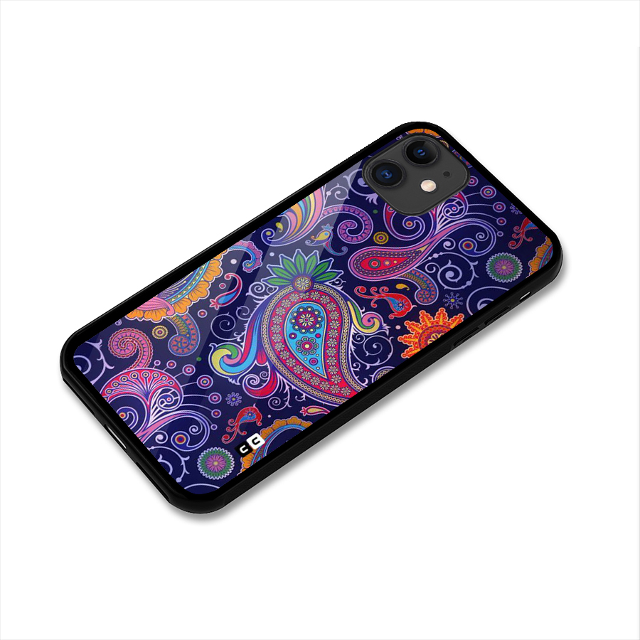 Mehendi Pattern Glass Back Case for iPhone 11