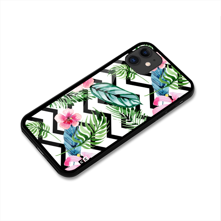 Modern Flowers Glass Back Case for iPhone 11