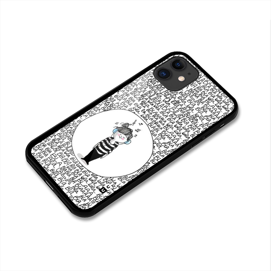 Music And Bla Bla Glass Back Case for iPhone 11