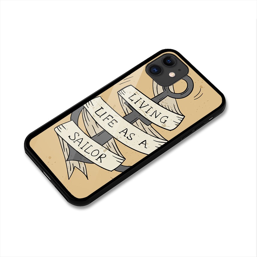 Old School Anchor Glass Back Case for iPhone 11