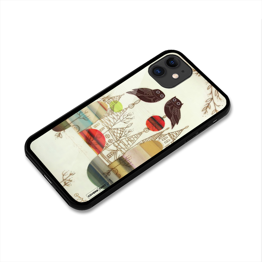 Owl Art Glass Back Case for iPhone 11