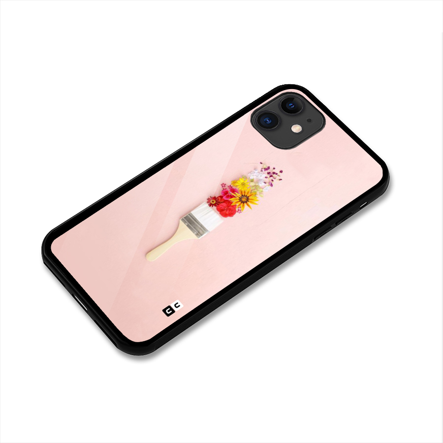 Painted Flowers Glass Back Case for iPhone 11
