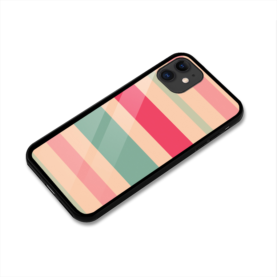 Pastel Stripes Vintage Glass Back Case for iPhone 11