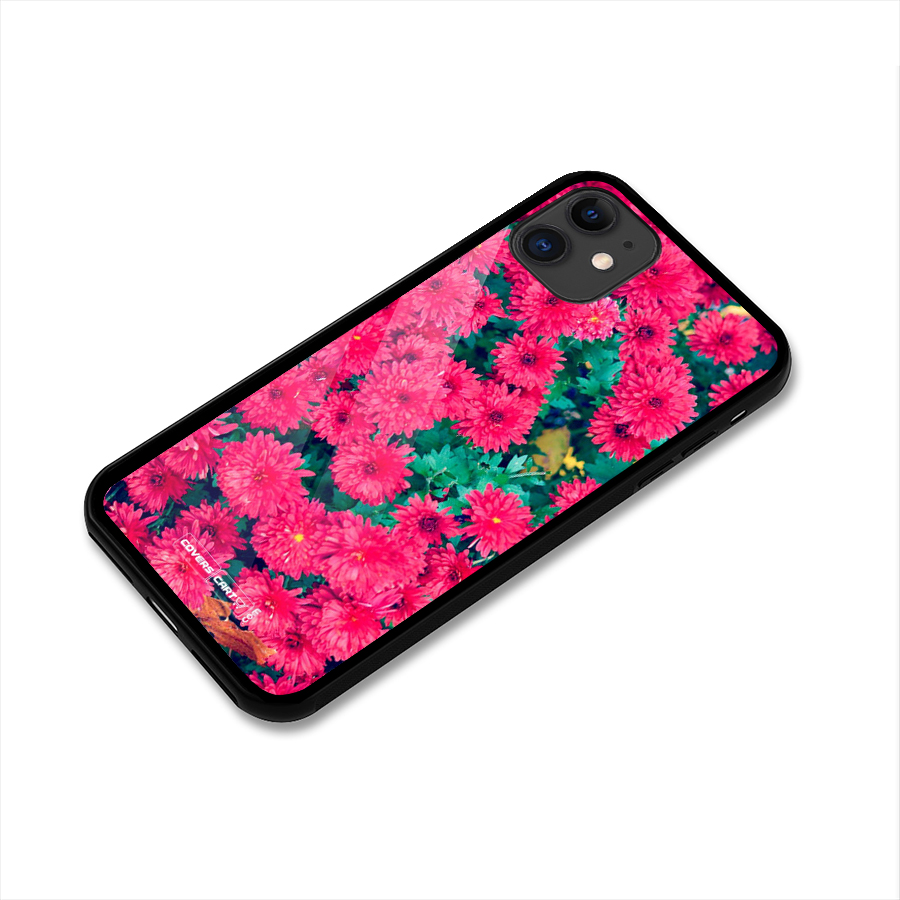Pink Flowers Glass Back Case for iPhone 11