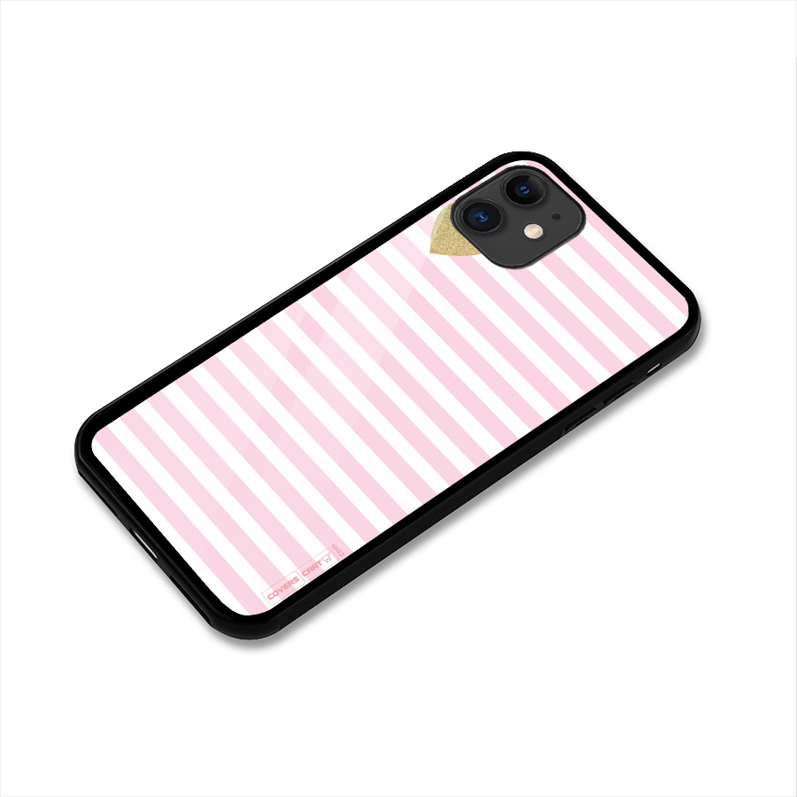 Pink Stripes Glass Back Case for iPhone 11