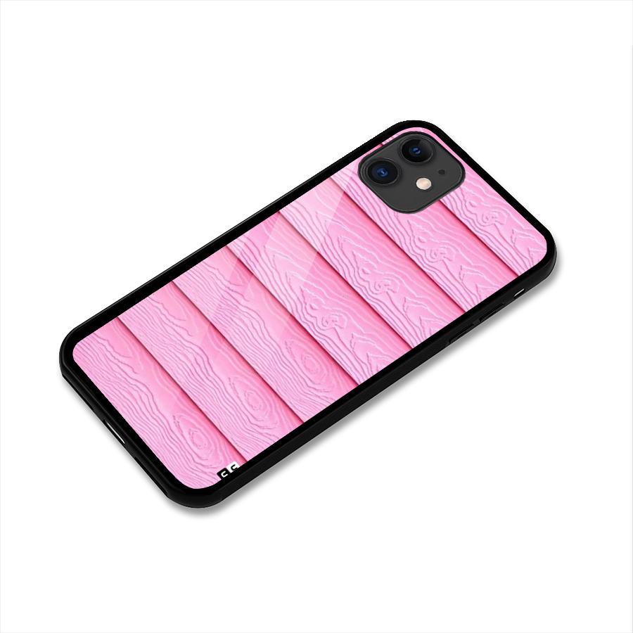 Pink Wood Glass Back Case for iPhone 11