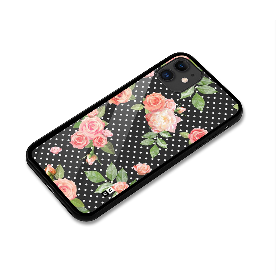 Polka Peach Glass Back Case for iPhone 11