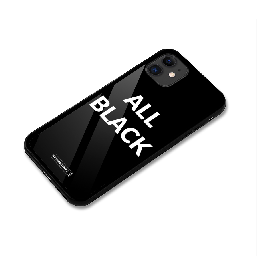 Raftaar All Black Glass Back Case for iPhone 11