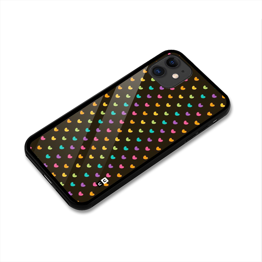 Rainbow Hearts Glass Back Case for iPhone 11