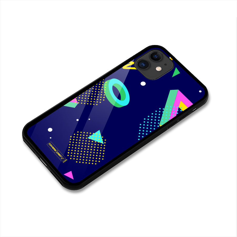 Retro Abstract Glass Back Case for iPhone 11