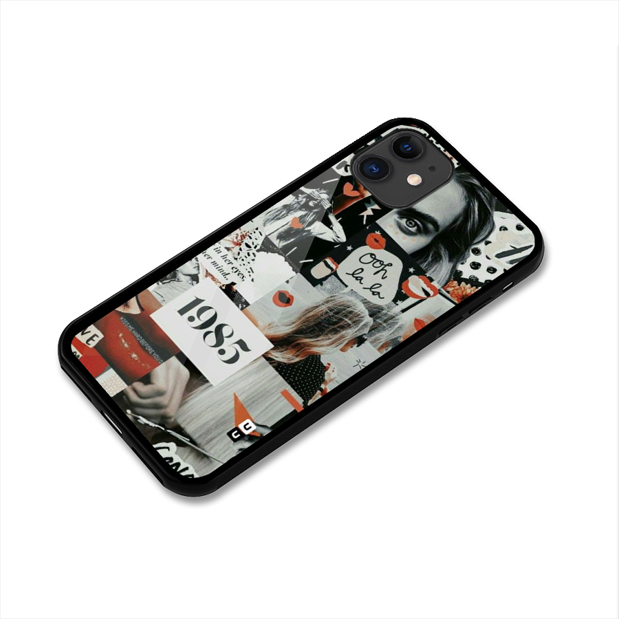 Retro Pattern Glass Back Case for iPhone 11