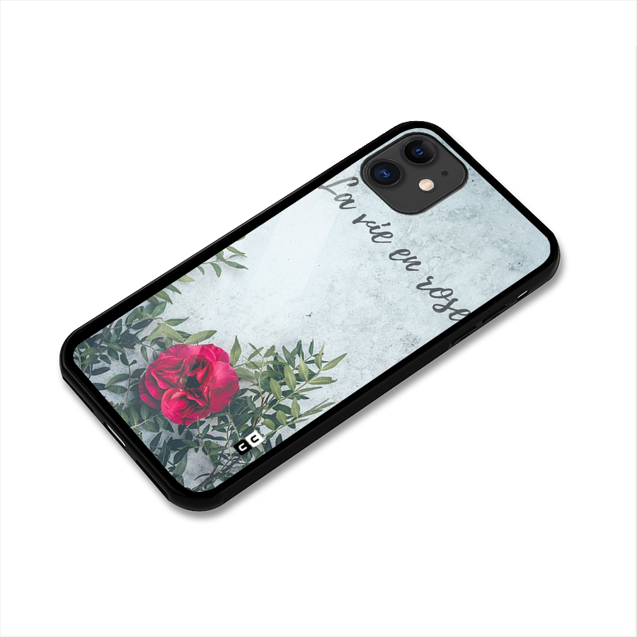 Rose Life Glass Back Case for iPhone 11
