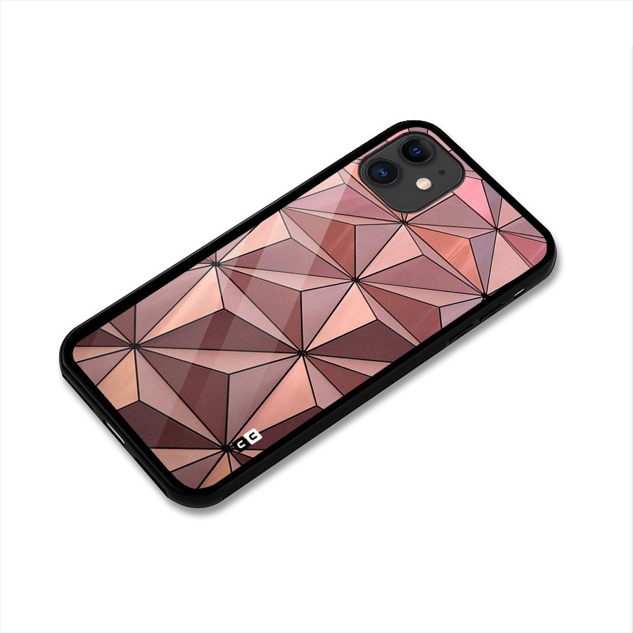 Rosegold Abstract Shapes Glass Back Case for iPhone 11