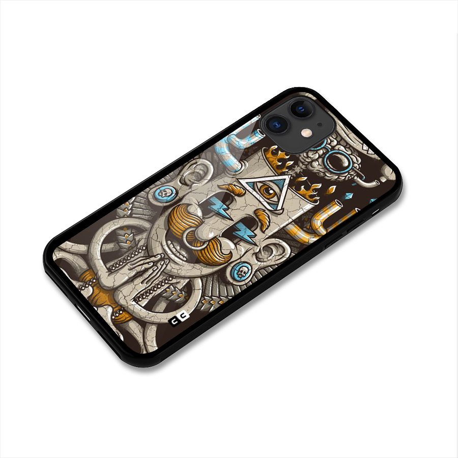 Sculpture Design Glass Back Case for iPhone 11