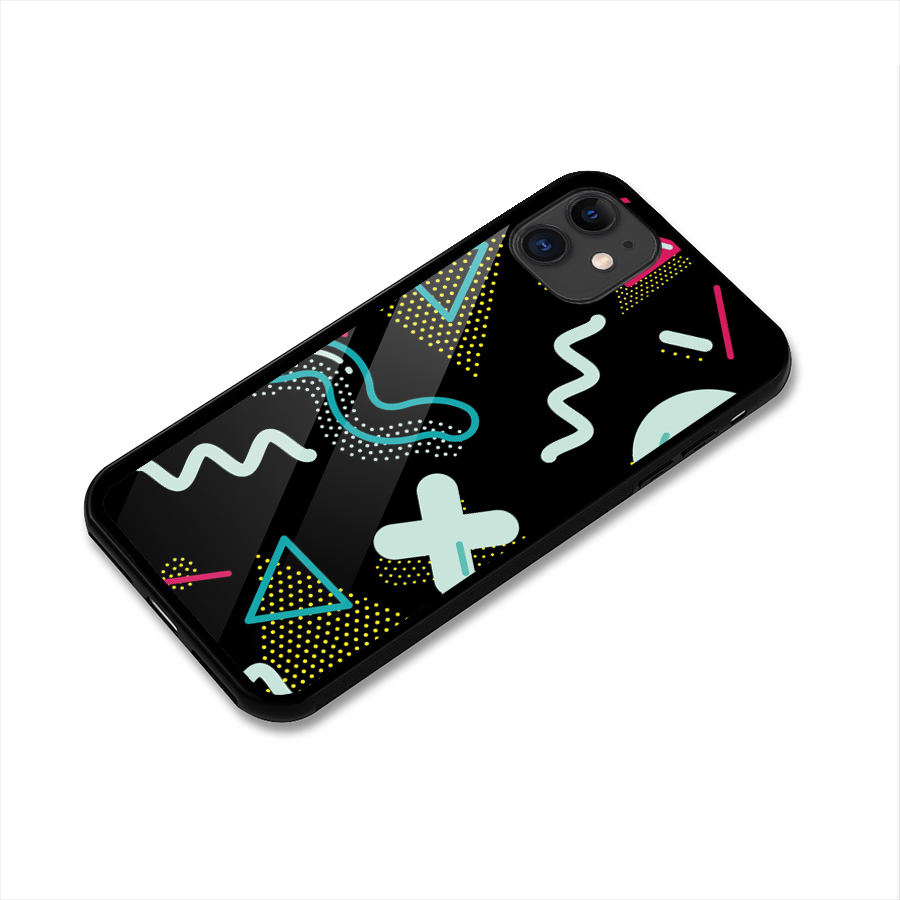 Shapes Pattern Glass Back Case for iPhone 11