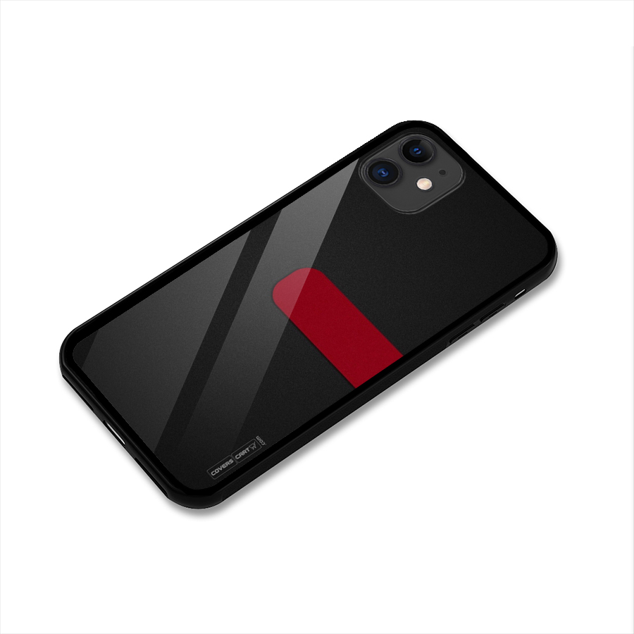 Single Red Stripe Glass Back Case for iPhone 11