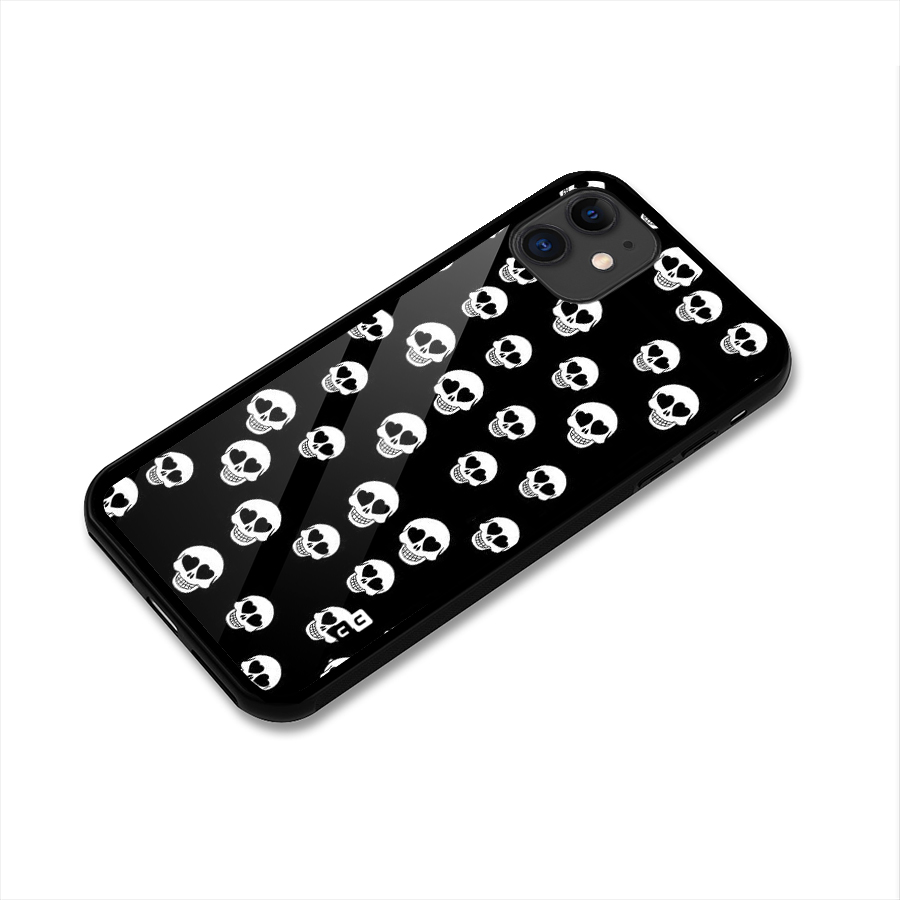 Skull Heart Glass Back Case for iPhone 11