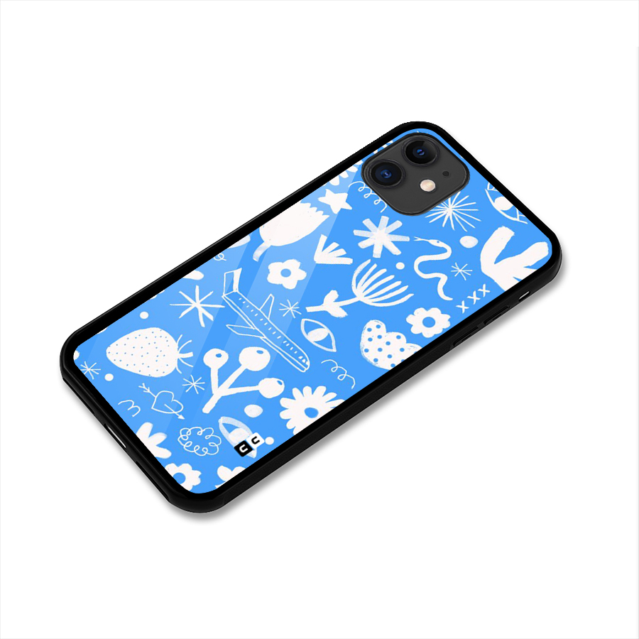 Space Blue Pattern Glass Back Case for iPhone 11