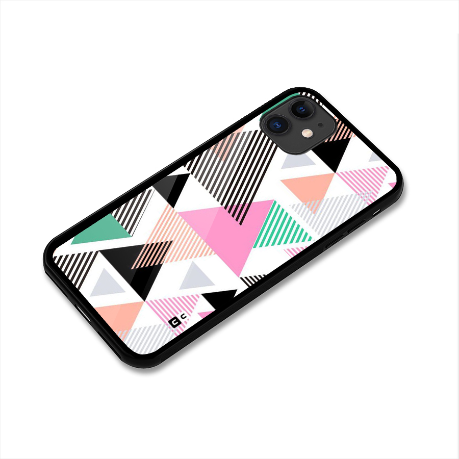Stripes Abstract Colors Glass Back Case for iPhone 11