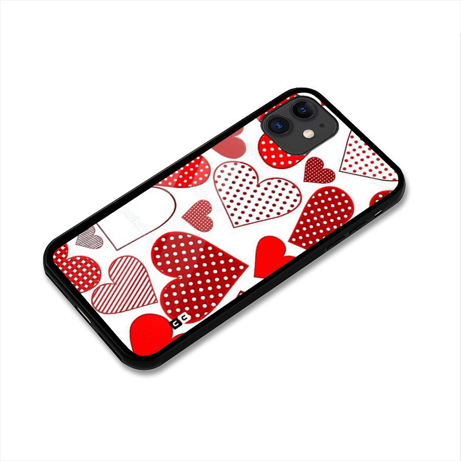 Style Hearts Glass Back Case for iPhone 11