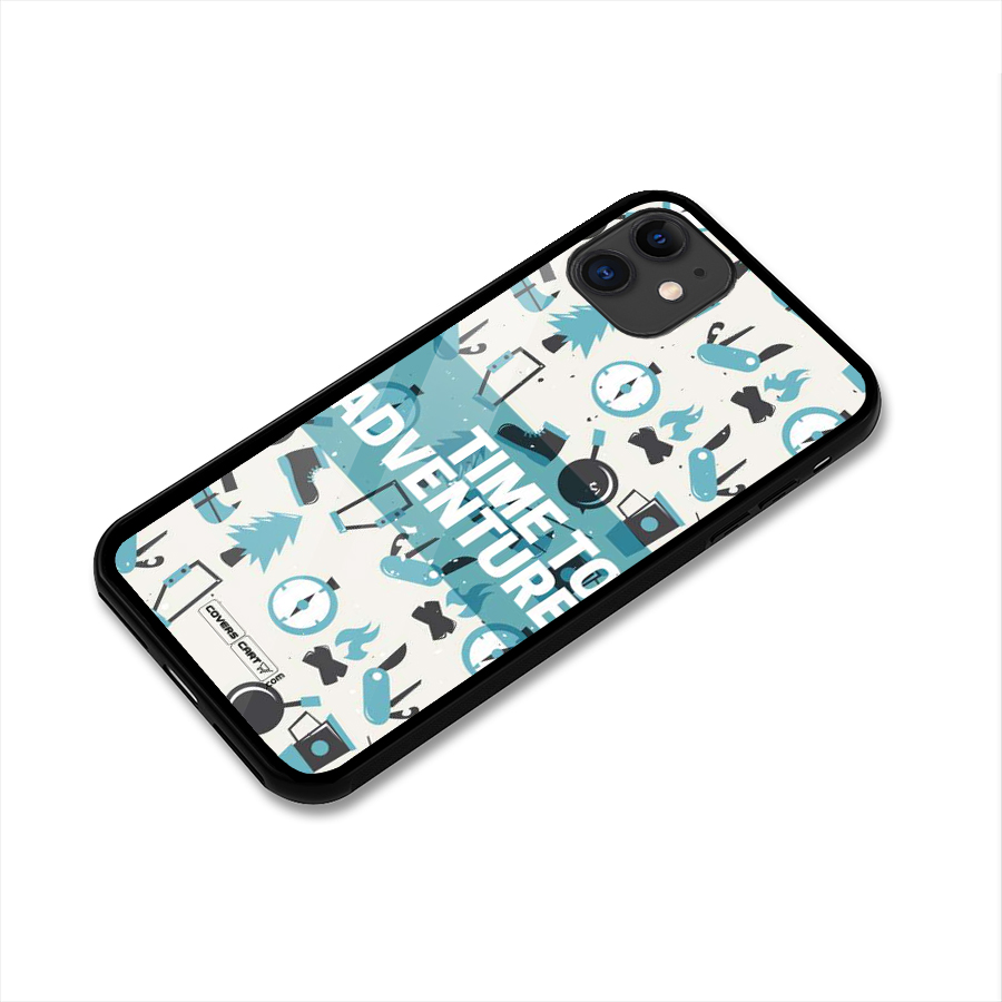 Time To Adventure Blazing Blue Glass Back Case for iPhone 11