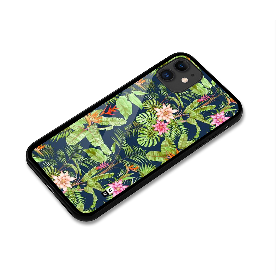 Tiny Flower Leaves Glass Back Case for iPhone 11