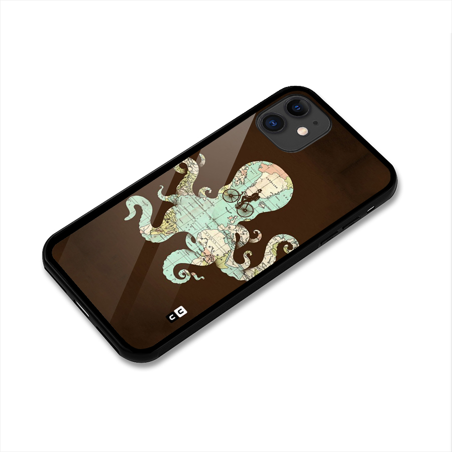 Travel Octopus Glass Back Case for iPhone 11