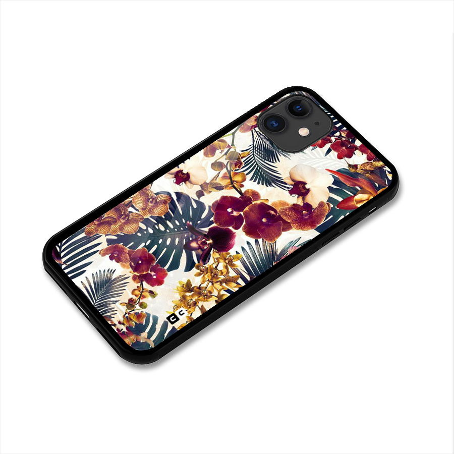 Vintage Rustic Flowers Glass Back Case for iPhone 11