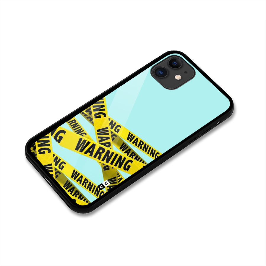 Warning Design Glass Back Case for iPhone 11