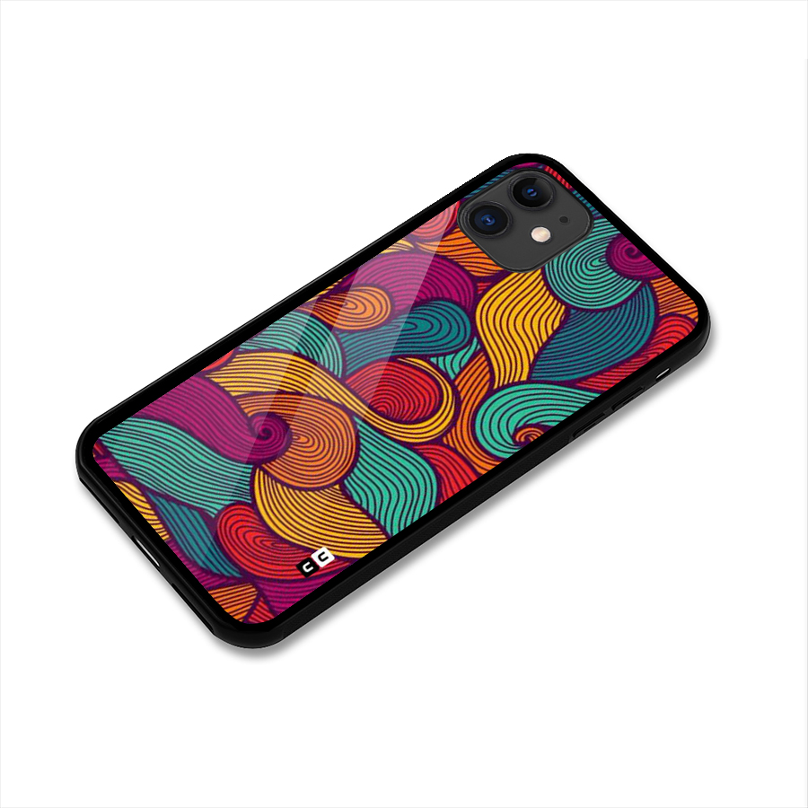 Whimsical Colors Glass Back Case for iPhone 11