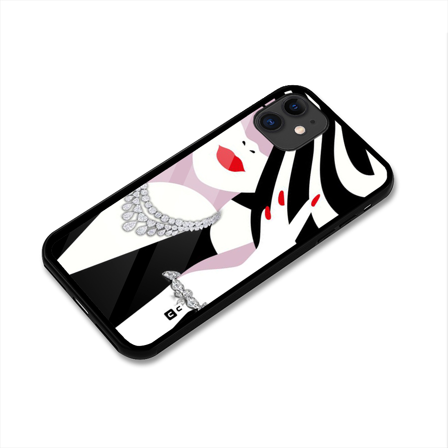 Women Beauty Glass Back Case for iPhone 11