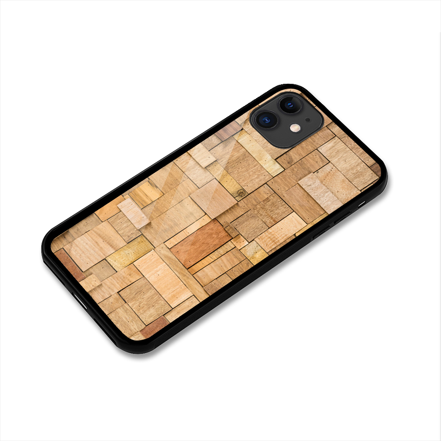 Wooden Blocks Glass Back Case for iPhone 11