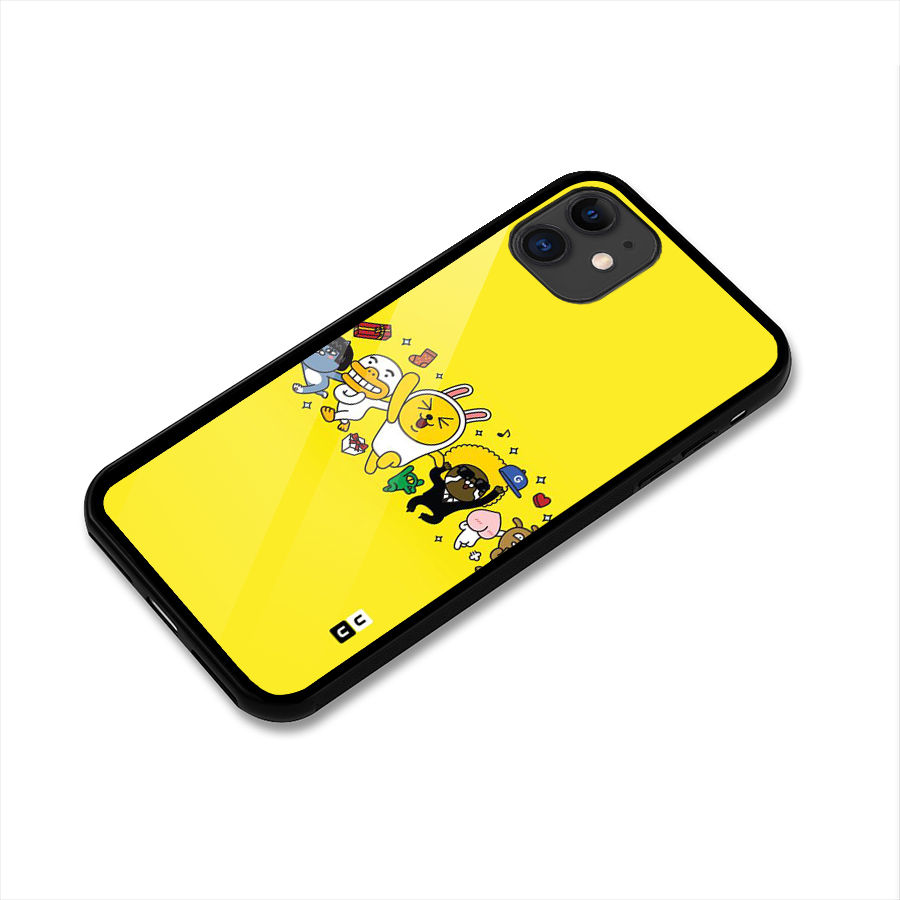 Yellow Friends Glass Back Case for iPhone 11