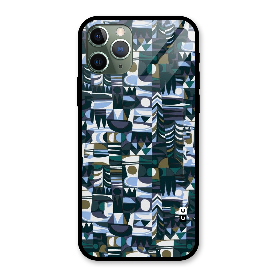 Abstract Blues Glass Back Case for iPhone 11 Pro