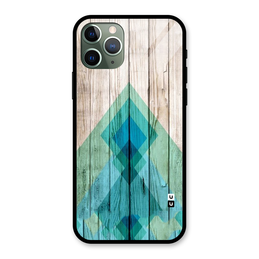 Abstract Green And Wood Glass Back Case for iPhone 11 Pro