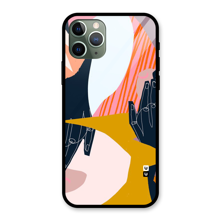 Abstract Hands Glass Back Case for iPhone 11 Pro