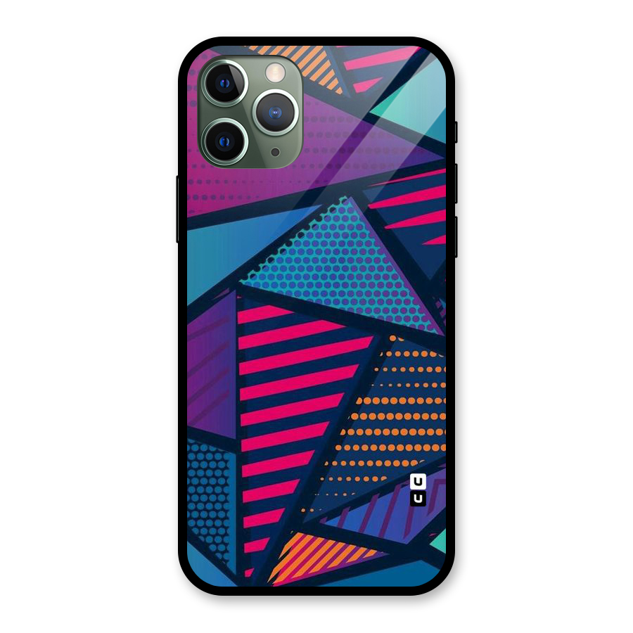 Abstract Lines Polka Glass Back Case for iPhone 11 Pro