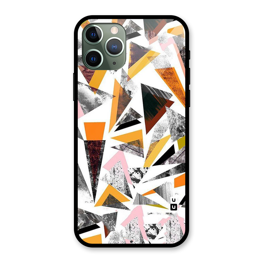 Abstract Sketchy Triangles Glass Back Case for iPhone 11 Pro