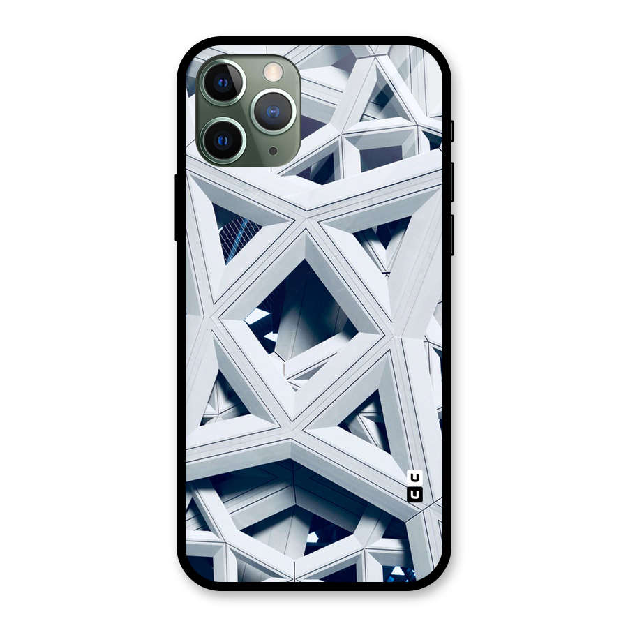 Abstract White Lines Glass Back Case for iPhone 11 Pro
