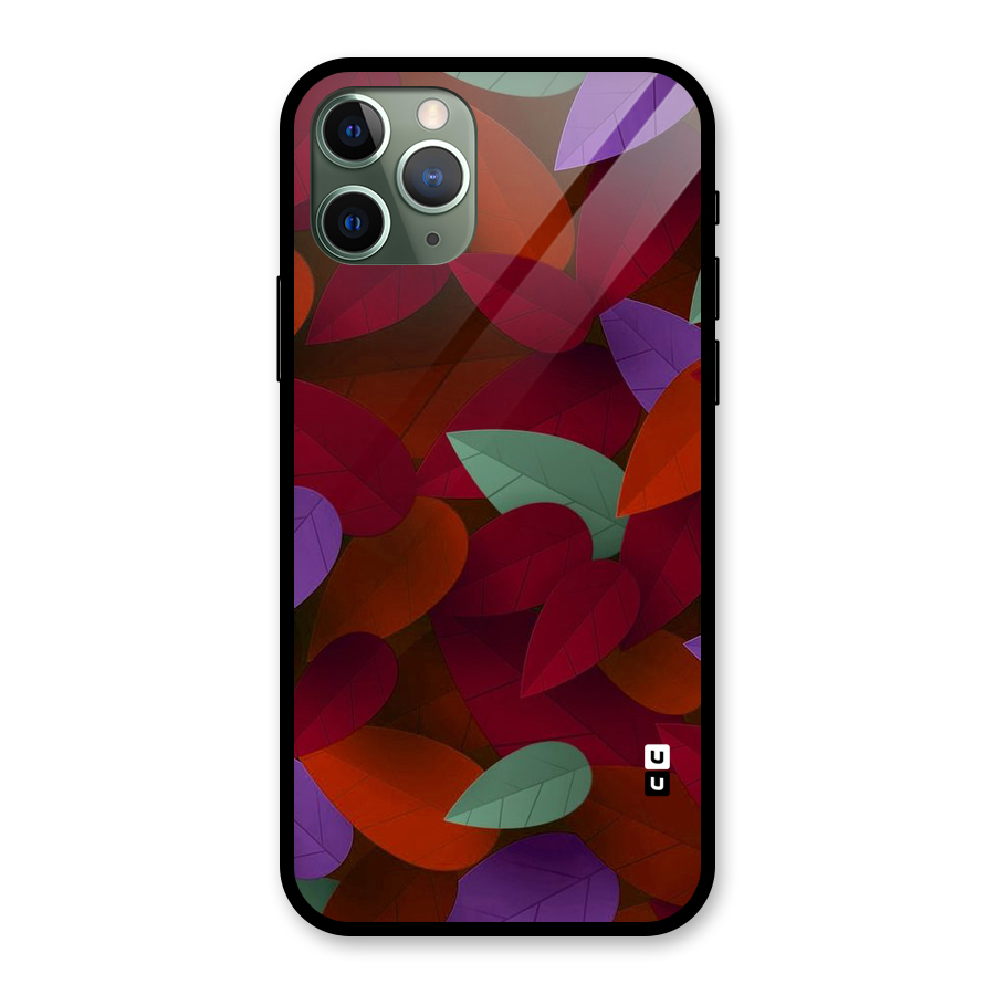 Aesthetic Colorful Leaves Glass Back Case for iPhone 11 Pro