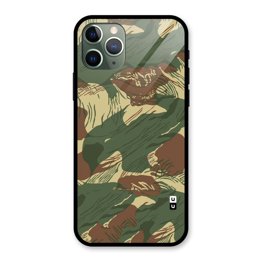 Army Design Glass Back Case for iPhone 11 Pro